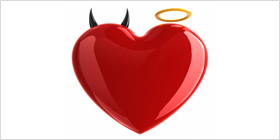 Heart with horns and halo